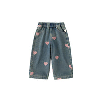 Girl's Love Jeans Wide-leg Straight Pants