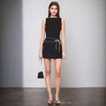Sleeveless Short Dress With A Fitted Waist In Solid Color