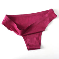 Underwear Women's Ice Silk Seamless Low Waist  One Piece Large Size Cotton Briefs