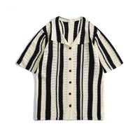 Empty Polo Collar Stripes Shirt