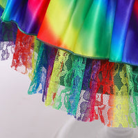 Colorful Gradient Lace Princess Dress