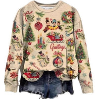 Floral-print Streetwear Casual Fashion Long-sleeve T-shirt