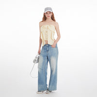 American-style Chic Bow-Knot Tube Strapless Camisole For Women Summer Sexy Short Halter Top