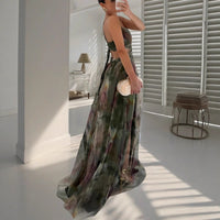 Strapless Backless V-Neck Holiday Party Gown Dress