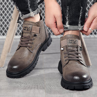 Mens Fleece-lined Insulated Non-slip High-top Cotton Shoes