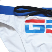 Men's Colorblock Print Swim Briefs Fashion