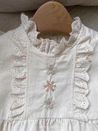 Spring And Autumn Baby Embroidered Lace Long-sleeved Jumpsuit Romper