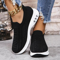 Plus Size Flying Woven Breathable Sports Shoes Women