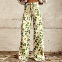 Plus-size Casual Versatile Wide-leg Pants For Women Faux Fabric