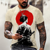 Men's Summer Trendy Ninja Printed Top Casual Short Sleeve
