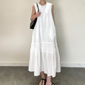 Back-vented Ruched 3D-effect Dress Relaxed-fit Slip Dress