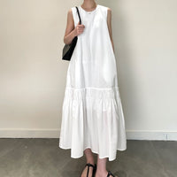 Back-vented Ruched 3D-effect Dress Relaxed-fit Slip Dress