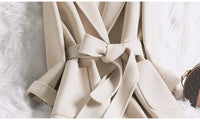 Autumn And Winter Creamy-white Temperament Slim-fit Woolen Coat Women