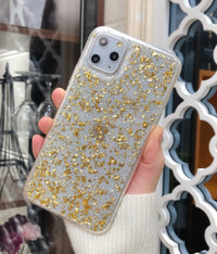 Ins Transparent Mobile Phone Case With Wind Gold And Tin Foil