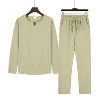 Men's Casual Solid Color Drawstring Waistband Pocket Suit