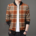 Fleece Jacket Zipper Cardigan Casual Plaid
