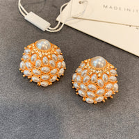 Retro Bead Pearl Earrings Niche Vintage