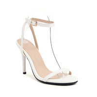 Sexy Stiletto Heel Super High Buckle Hollow-out Solid Color Sandals