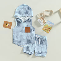 Color Matching Lanyard Shorts Children Suit