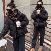 Stand-up Collar Cotton-padded Coat Short Thickened Coat For Women