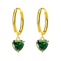 Stainless Steel Heart-Shaped Zircon Earrings Fashionable For Women