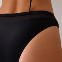 Women's Solid-Colored Mesh-Panel High-Waisted Shorts