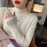 Inner Knitted Bottoming Shirt Slim Fit Slimming Long Sleeves Versatile Western Style Top