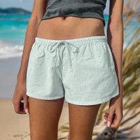 Women's Casual Vacation Striped Lace-up Shorts