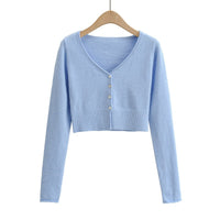 Long Sleeve Knitted Cardigan Bottoming Slim Fit Slimming Short Top