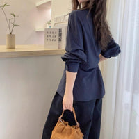 Irregular Strap Waist-cinching Striped Women's Slim-fit Versatile Top