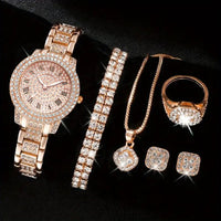 Ladies' High-end Watch With Diamond Studded Full Diamond Steel Linked List