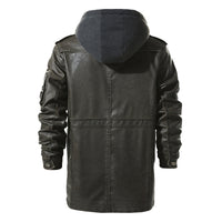 New Men's Classic Retro Midi Leather Coat