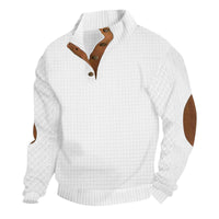 Patchwork Small Squares Men's Long Sleeve Casual Sweatshirt