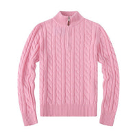 Small Embroidered Men's Sweater Half-height Zip Knitwear Business