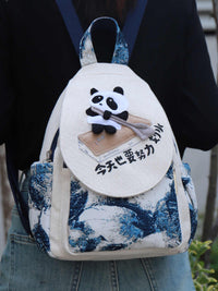 Creative Cartoon Lightweight Canvas Bag Multi-compartment Lightweight Casual Backpack