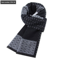 Mens Wool-Blend Plaid Scarf Winter Warmth & Extra Thickness