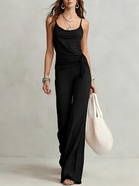Casual Camisole Top And High-waisted Wide-leg Pants Set