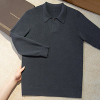 Men's Fashion Lapel Loose Casual Knit Sweater