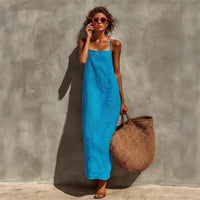Strapless Square-neckline Resort-style Dress