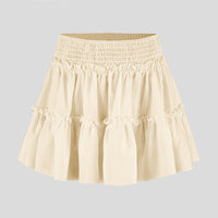 Women's High-waisted Elastic Waist Skirt With Lining