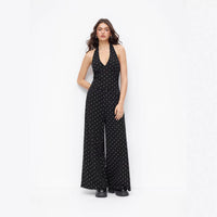 Womens Fashionable Slim-Fit Elegant V-Neck Jumpsuit
