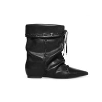 Women's Hidden-Heel Ankle Boots With Straps And Pointed Toes