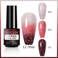 Temperature Change Glitter UV Polish Three-section Color Change