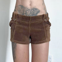 Maillard Wear Brown Woven Low Waist Slimming Casual Pants