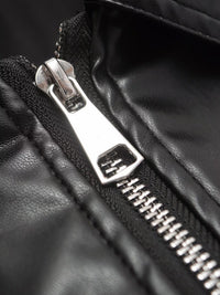 Women's Simple Imitation Leather Baggy Coat
