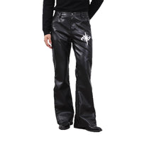 Men's Loose Casual Faux Leather Wide-Leg Pants