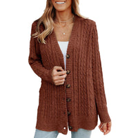 Casual Loose Mid-length Knitted Cardigan Sweater