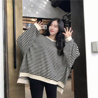 New Striped Loose Oversized Long Sleeves Handsome
