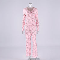 Women's Knitted Printed Camisole Three-Piece Set