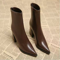 Women's New Casual Simple Graceful High Heel Martin Boots